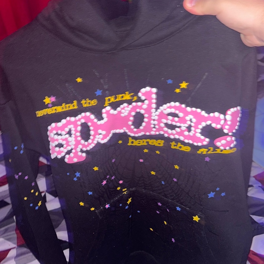 Spider pink v2 hoodie black